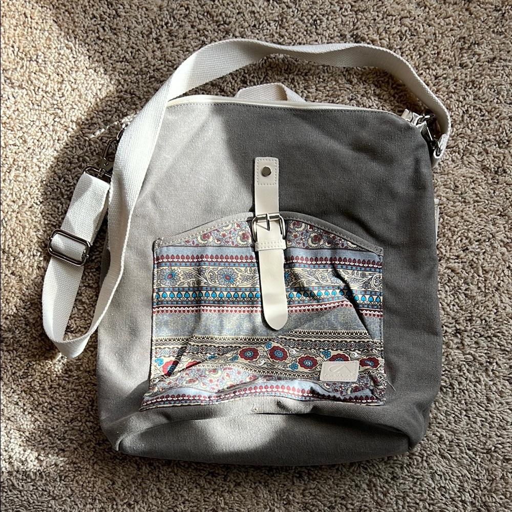 Gray Patterned Men's Bag